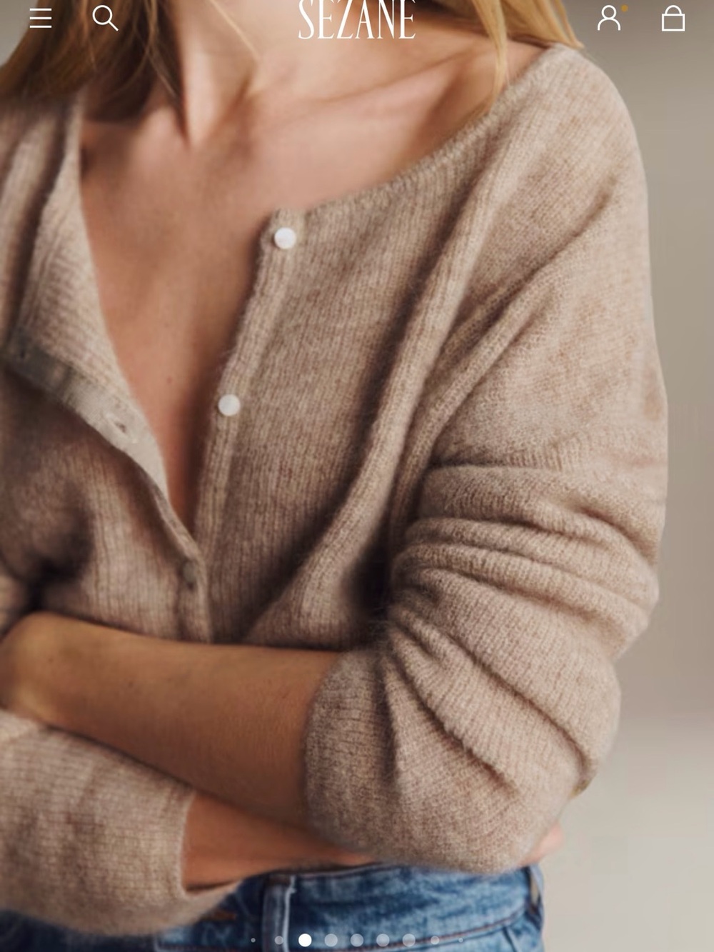 NWT Sezane Gaspard Cardigan - Light Beige - size small